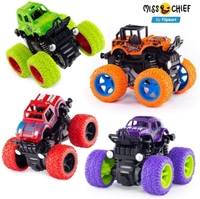 Truck Cars Push and Go Toy (Pack of 4) - 2.9" x 3.2" x 3.4", Multicolour